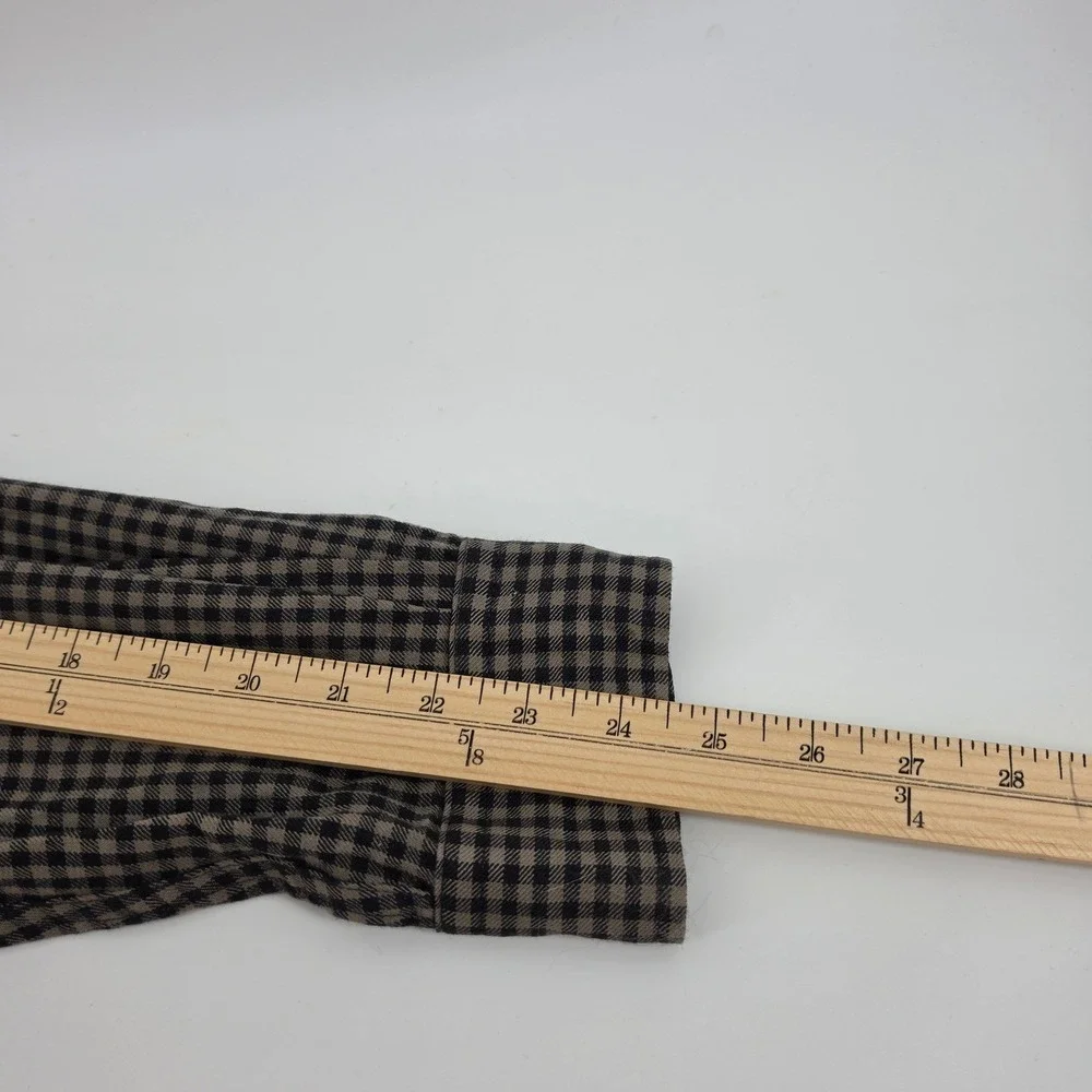Sir Pendleton Mens XXL Brown Black Check Fine Worsted Wool Button Down Shirt